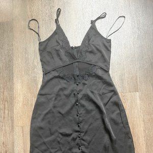 LITTLE MINI BLACK DRESS, CHEST AND BELLY FRINGE.